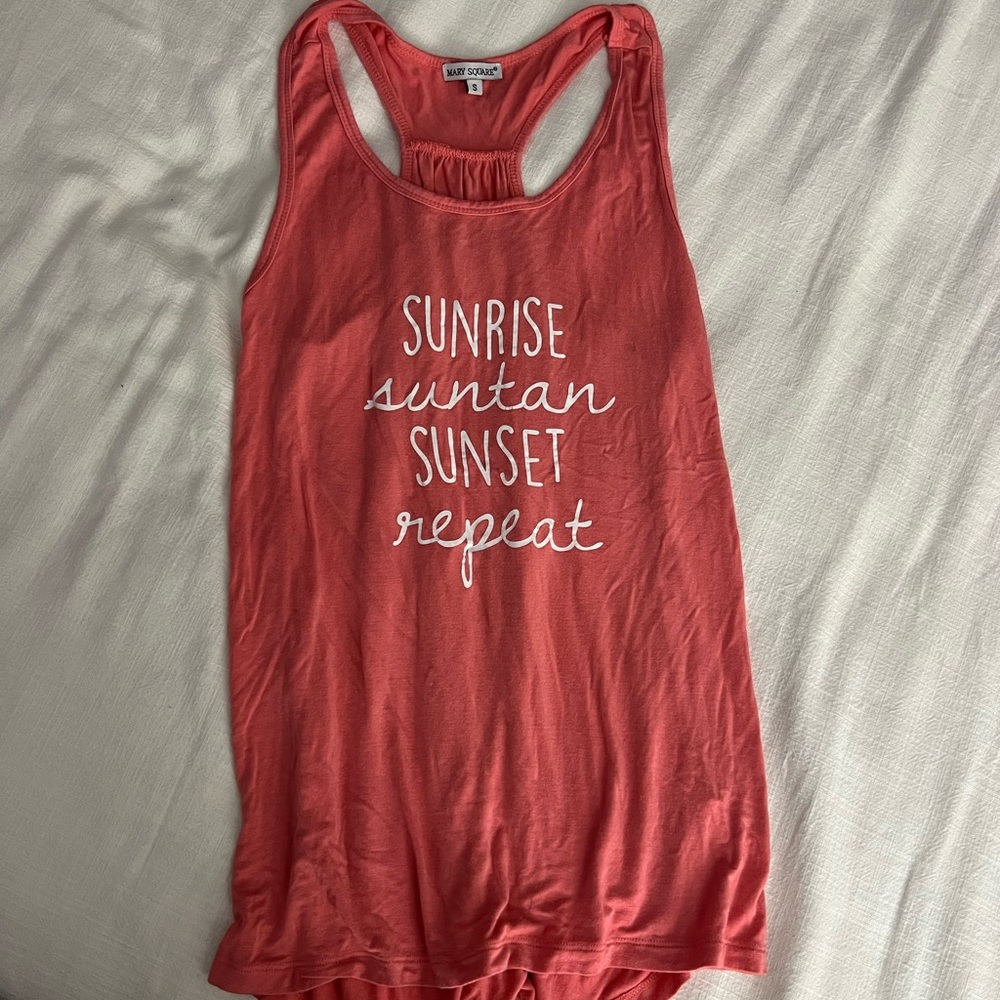 Sunset Coral Graphic Tank Top